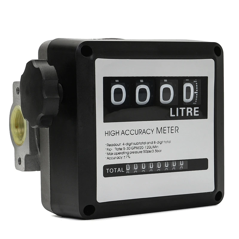 

1Pcs Fm-120 4 Digital Gasoline Fuel Petrol Oil Flow Meter Four Digital for Fuel Oil Flow Meter Counter