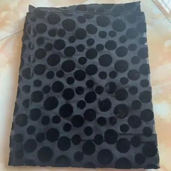 

(5yards/pc) Elegant black color African velvet net lace fabric soft and smooth for making party dress FCC125