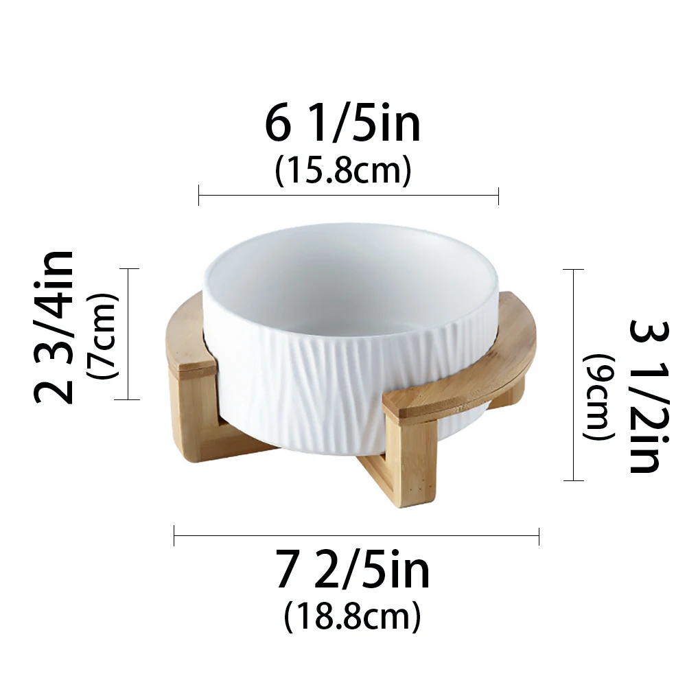 Керамический повышенный поднятый миска для кошки с деревянной подставкой без разлива корма для домашних животных Кормушка для воды кошки маленькие собаки