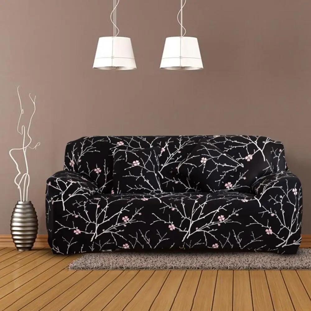 

Yeahmart Fashion Stretch Sofa Cover Branch Flower Printed Elasric Couch Cover One/Two/Three Seat Sectional Slipcovers Pillowcase