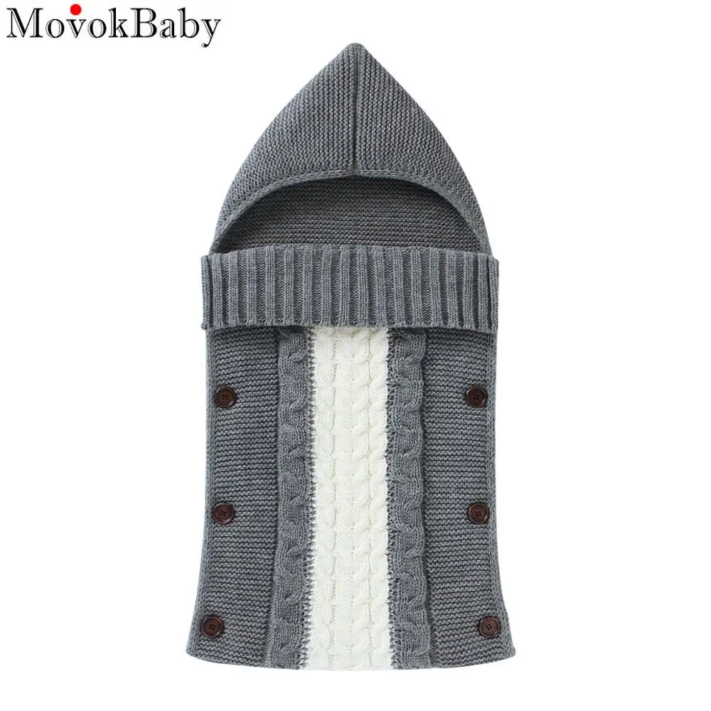 

Baby Sleeping Bags Envelopes Autumn Winter Soft Warm Knitted Newborn Bebes Cocoon Sleep Sacks for Stroller 0-6M Infant Footmuff