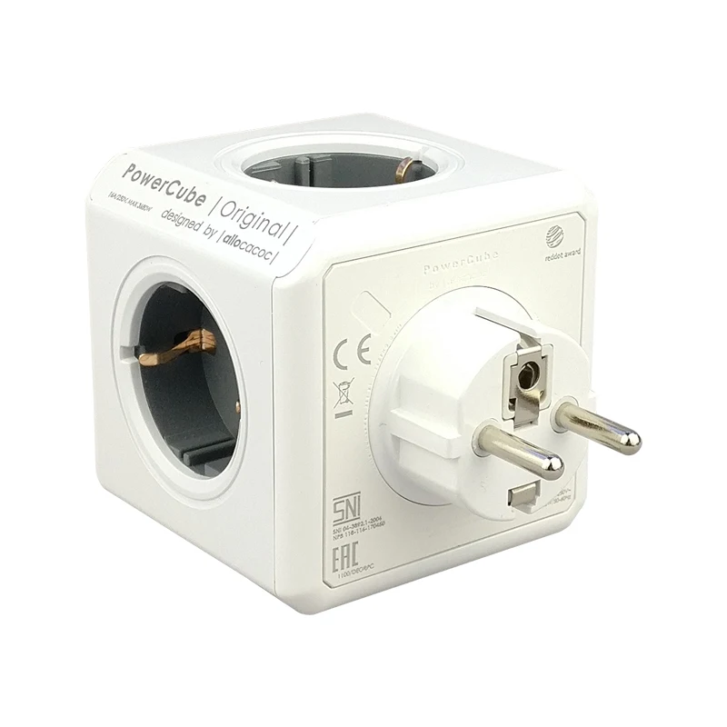 Allocacoc USB Socket Power Strip EU KR Plug Adapter 4 Smart Plug Outlets PowerCube Electrical 250V 3680W Extension home Office