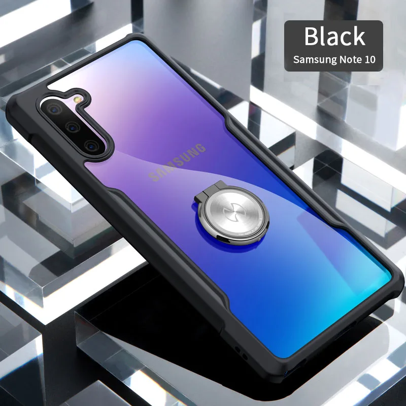 Black - with ring Xundd для SAMSUNG GALAXY Note 10 чехол противоударный чехол для телефона для SAMSUNG GALAXY Note 10+ Pro с бампером Свекла с ремешком - Цвет: Black - with ring