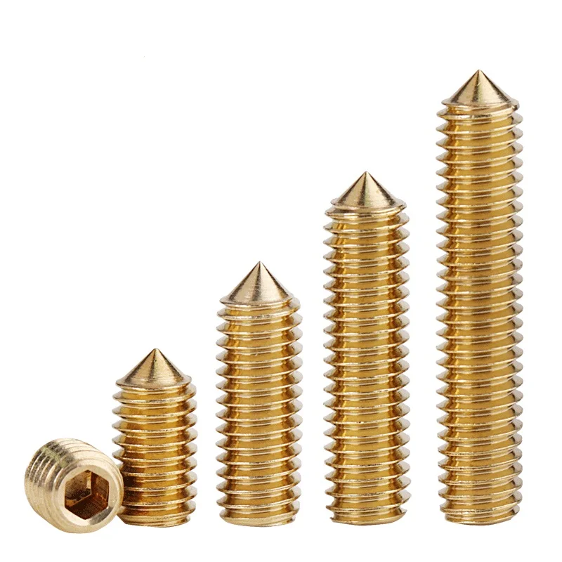 

M3M4M5M6*3x4/5/6 Tip-in Hexagonal Fixing Screw Brass Headless Screw Machine Mikimi Top Screw