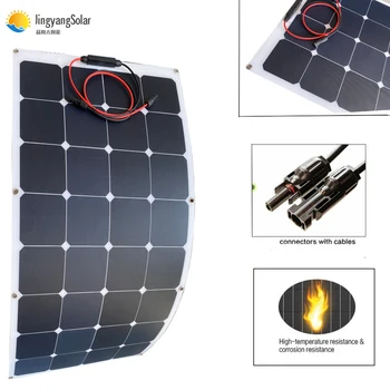 

New100w 200w flexible solar panel ETFE or PET18V for 12V battery charger monocrystalline solar cell panel home system kit