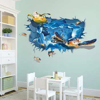 

3d Wall Sticker Dlx0953c Turtle Personalized Creative Wall Sticker Living Room Sofa Bedroom Children's Room Background Sticker