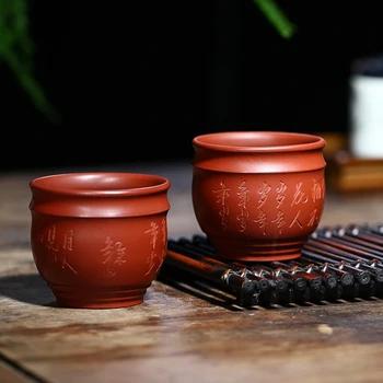 

3 Pieces Yixing Tea Cup Ore Purple Clay Handmade Personality Mug Creative Drinkware