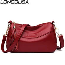 Новые кожаные роскошные сумки женские дизайнерские сумки через плечо для женщин сумки на плечо с кисточками женская сумка основная Femme женская сумка с откидной застежкой