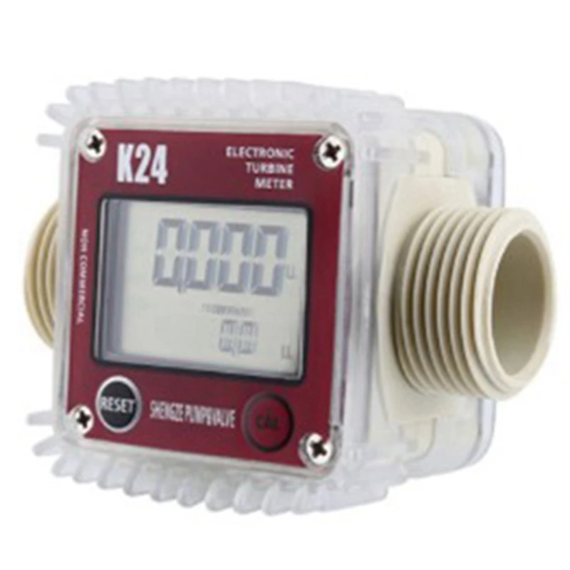 

HLZS-Digital Lcd K24 Flow Meter Turbine Fuel Flow Tester For Chemicals Water Sea Liquid Flow Meters Measuring Tools