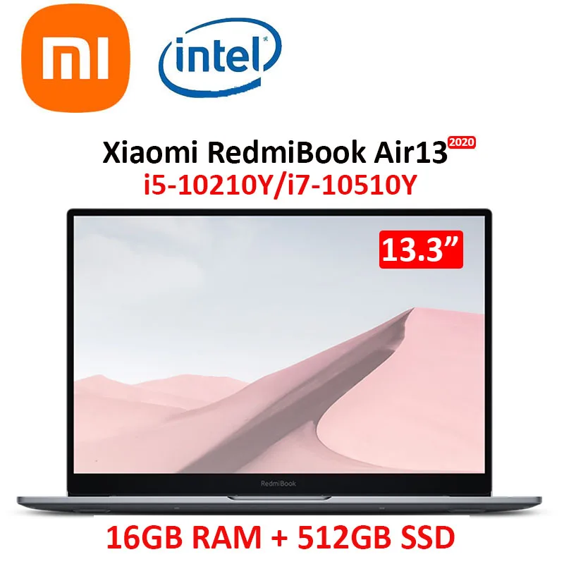 Ультратонкий ноутбук xiaomi mi laptop Redmi Book Air 13 3 дюйма Intel Core i7-10510Y 2 5 k 16 ГБ ОЗУ |