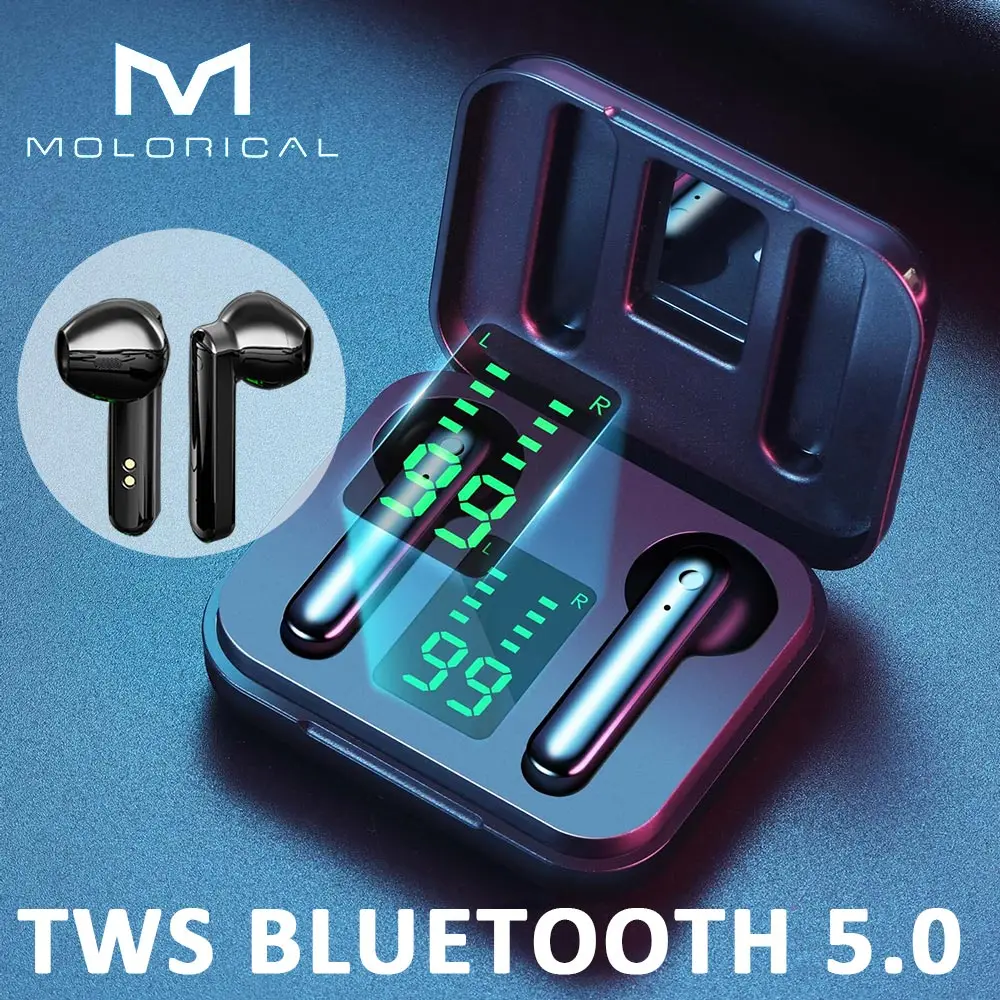 MOLO TWS Bluetooth 5 0 Wireless Headphones Wireless Bluetooth Earphone With Mic Sports Headsets Touch Control Phone Call Earbuds