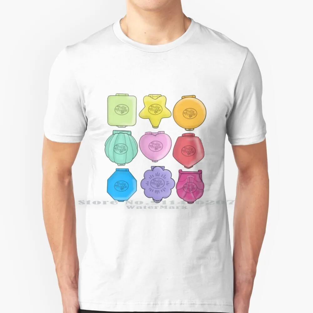 Polly Pocket T Shirt 100% Puro Cotone Polly Pocket 90 Toys Retro Colors Vintage See It Dolls Box Una Volta Per Bambini