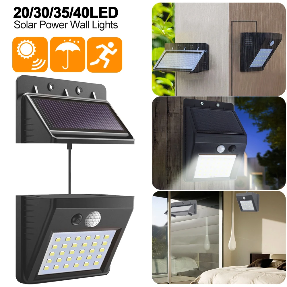 

20/30/35/50 LED Solar Light Separable Split Solar Panel Outdoor Solar Wall Lamp PIR Motion Sensor/Night Sensor For Garden Yard