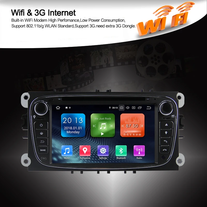 2 Din 7 дюймов Android 9,0 автомобильный DVD мультимедийный плеер 2G+ 16G gps навигация wifi Bluetooth аудио стерео радиоплеер для-d Fo-c