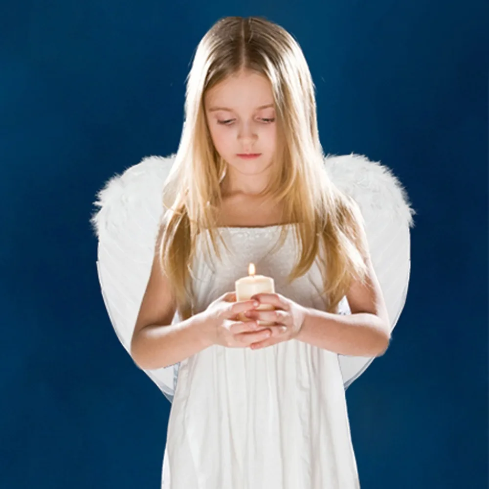 

Angel Feather Wing Halloween Costume Cosplay Dress Up Apparel Adult Children Clothing disfraz mujer