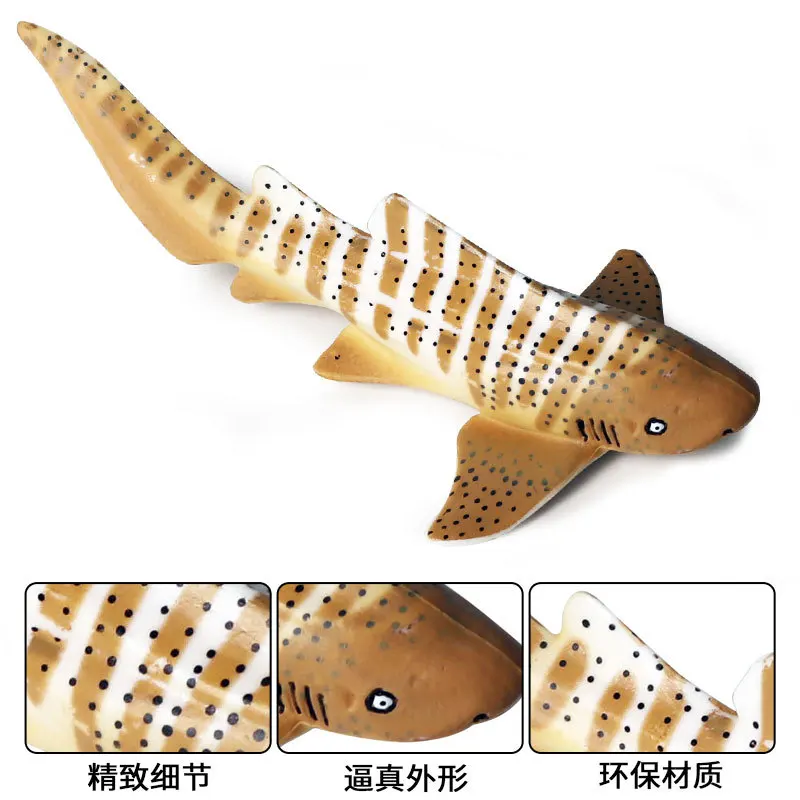 Children Model Marine Organism Model Zebra Sharks Seabed Animal World Shark Solid Static Plastic Toys