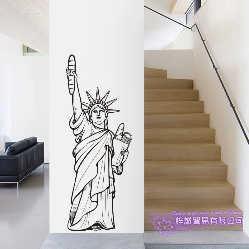 

Bakery Coffee Shop Sticker Statue of Liberty Decal Cup Poster Vinyl Art Wall Decor Decoration Break Bread Cafe Glass Decals