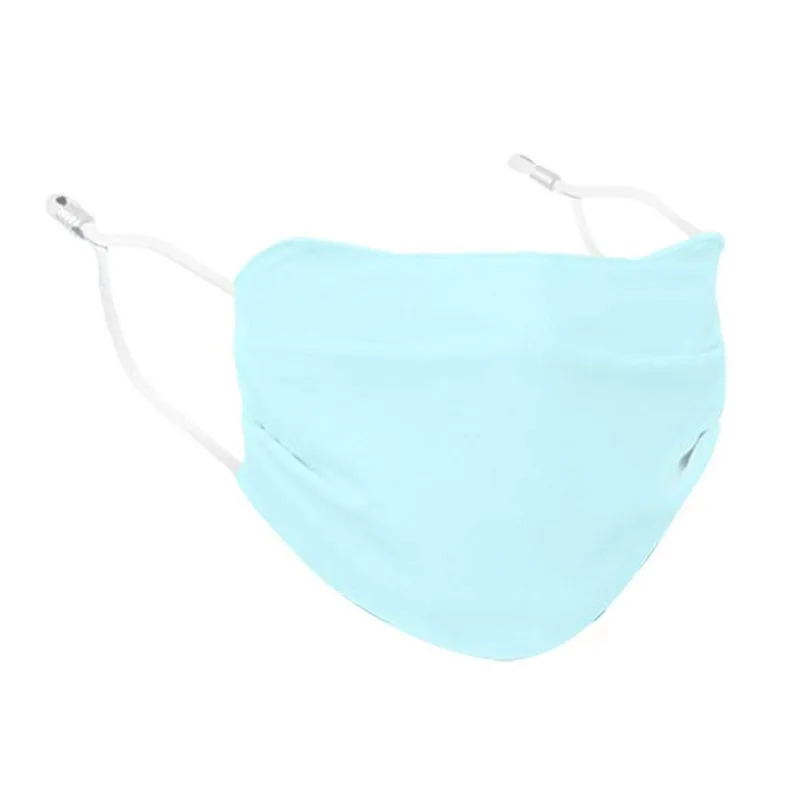 Light blue 01 1 шт. Солнцезащитная шелковая ледяная маска для лица для рта унисекс для взрослых Солнцезащитная УФ-защита моющаяся дышащая Анти-пыль для бега верховой езды - Цвет: Light blue 01