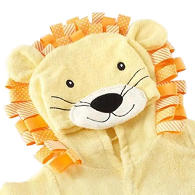 Детский банный халат с героями мультфильмов для мальчиков и девочек от 0 до 24 месяцев, душевые халаты с длинными рукавами и капюшоном для малышей, хорошо впитывающие воду, сохраняющие сухость, комфортные