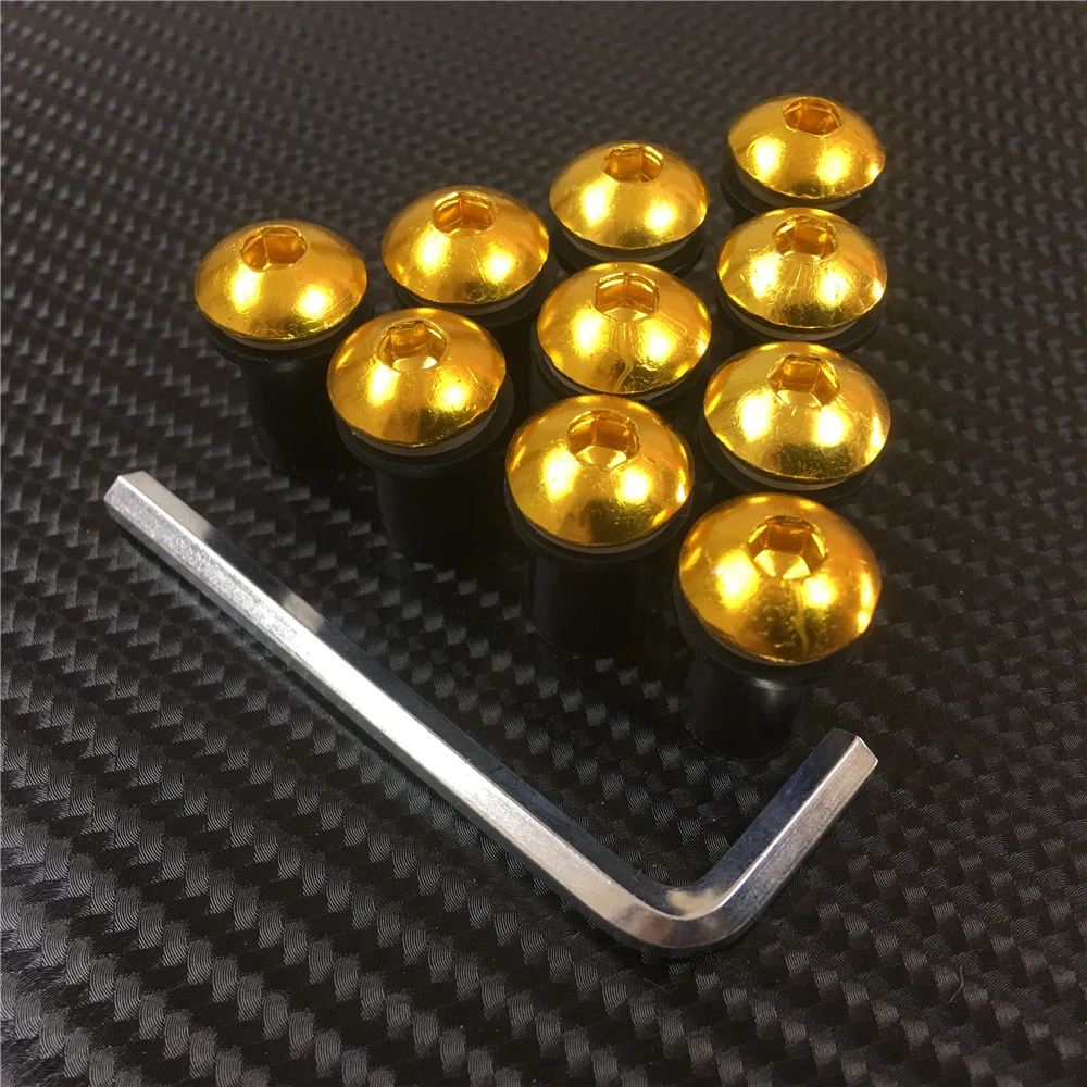 Motorcycle Fasteners 5mm 10PCS Motorcycle Windscreen Windshield Bolts Screws Nut Fastener For Suzuki GSXR 600 750 1000 K1 K2 K3 K4 K5 K6 K7 K8 K9 K11