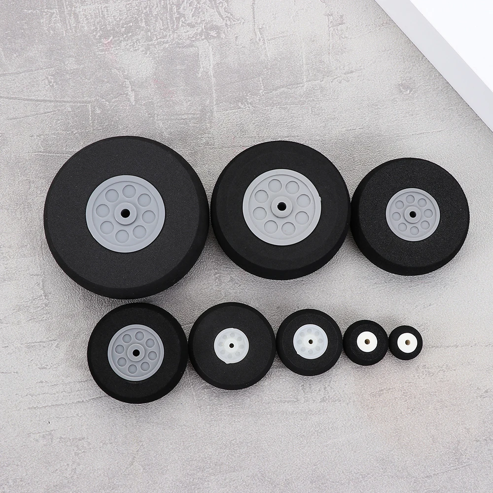 Kids Plane Toy Tail Wheels Parts Black EVA Sponge Wheel Hub 1" - 3" Inch For RC Airplane Replacement Toys Plane Accessories