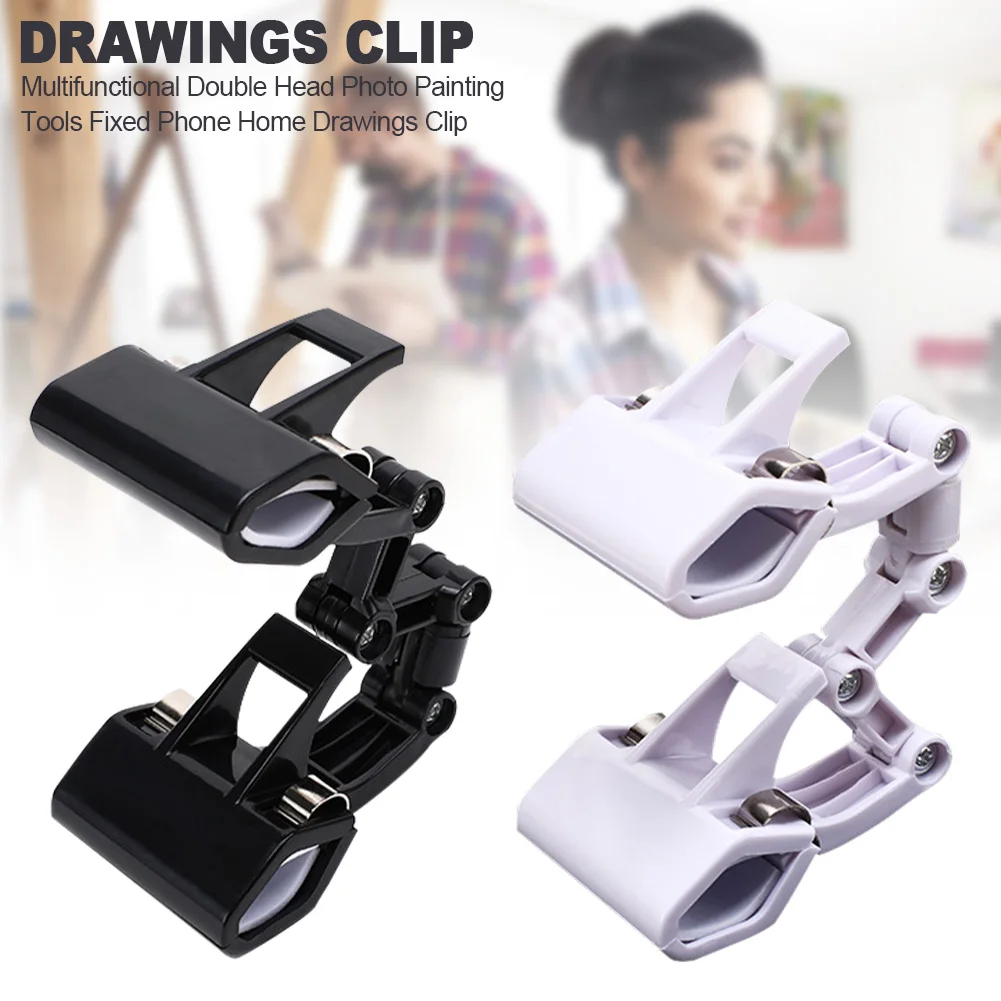 Painting Tools Double Head Home Rotatable Steerable Durable Art Fixed Phone 360 Degree Stretchable Drawings Clip Sponge Inside