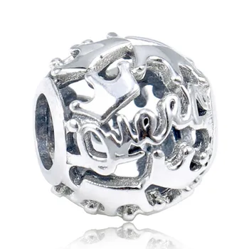 

New 925 Sterling Silverl Bead Charm Openwork Queen & Regal Crowns Beads Fit Pandora Bracelet Bangle Diy Jewelry