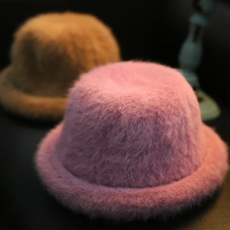 

2019 Korean-style Autumn And Winter New Style Adult Rabbit Fur Crimping Bowler Hat Hot Selling Hat Outdoor Mountain Climbing Hat