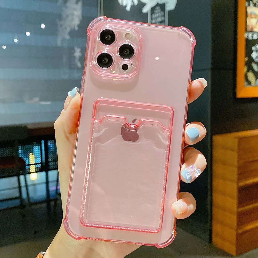 Stylish Shockproof Silicone Phone Case with Card Holder – Universal Design