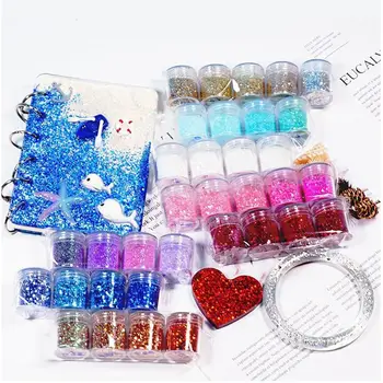 

Colorful Gradient Glitter Powder Shiny Chunky Glitters For Resin Jewelry Making