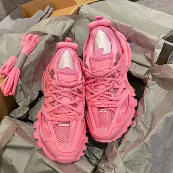 

INS Sneakers Women Pink 2020 Summer Luxury Women Shoes Thick Sole Zapatillas Mujer Casual Buty Damskie Runnng Chunky Sneakers
