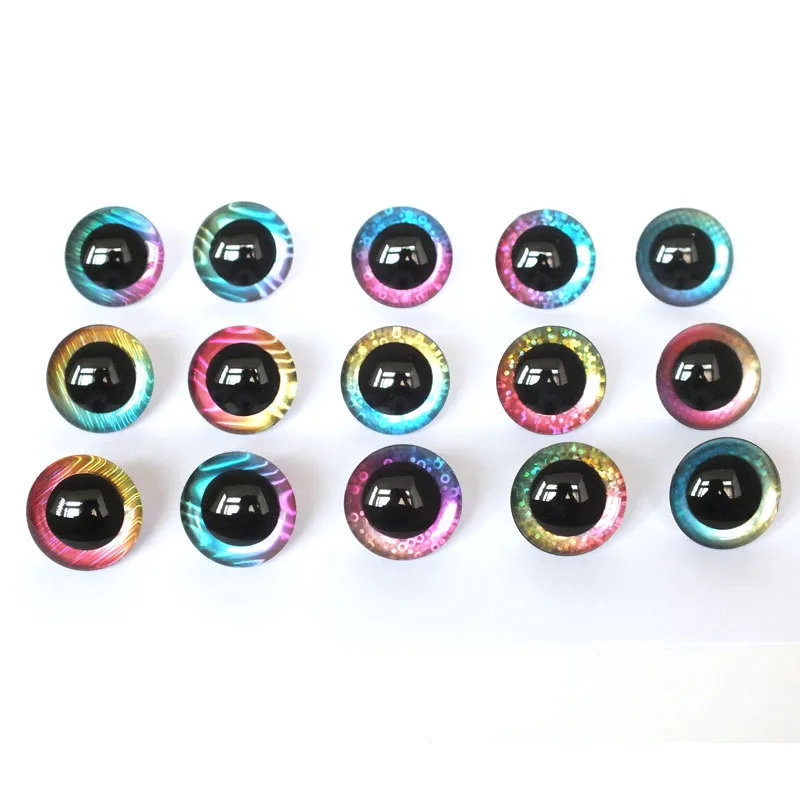 20pcs 25/30/35/40mm 3D glitter eyes Plastic eyes safety Eyes for amigurumi crochet stuffed animal doll accessories,plush doll accessories,doll eyes,glass doll eyes