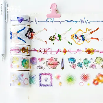 

Sailor Moon Washi Tape DIY Scrapbooking Sticker Label Cos Ornament Masking Tape Label Japanese Office Accessorie