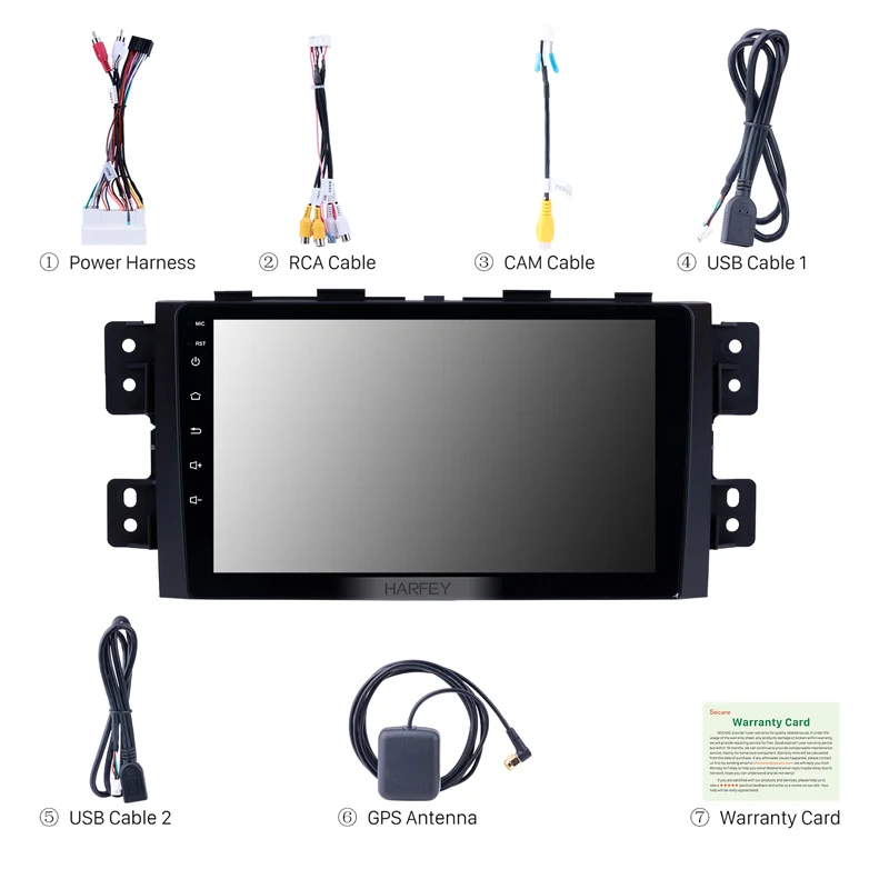 Top Harfey Quad Core Car Radio GPS Multimedia Player 9 inch Android 8.1 2Din DVR Head Unit For 2008 2009 2010 2011-2016 KIA Borrego 4