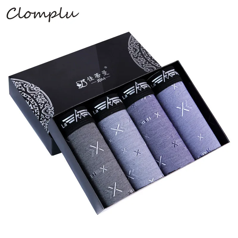 Clomplu Мужское нижнее белье 4 шт. Модные дышащие мягкие Модальные боксеры для мужчин боксеры шорты Нижнее белье L-3XL