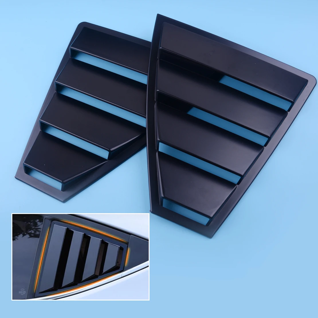 

DWCX 2 PCS Plastic Black Rear Quarter Side Window Louvers Vent Cover Trim Panel Fit for Hyundai Elantra 2017 2018 2019