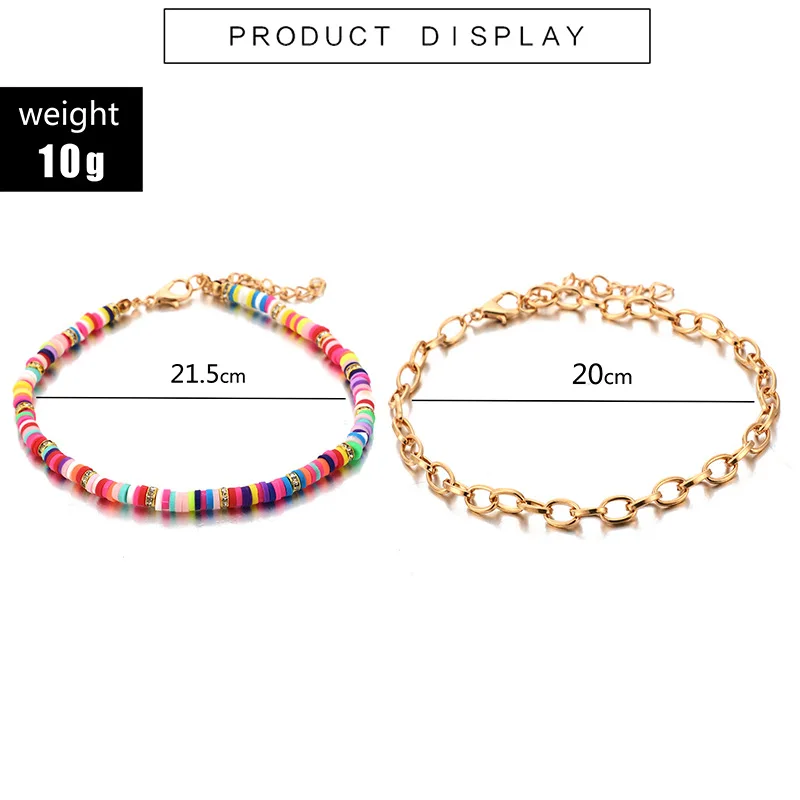 2Pcs/set Bohemian Ankle bracelets Infinity Charm Anklets for Women Summer Beach Bead on the Leg Anklet Set Foot Chain Jewelry