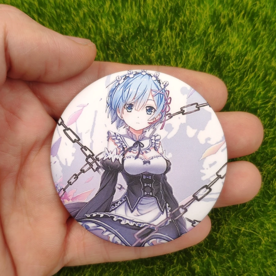 Аниме Re: жизнь в другом мире от zero Emilia Брошь Косплей Natsuki Subaru значок рюкзаки Кнопка Одежда для женщин CL