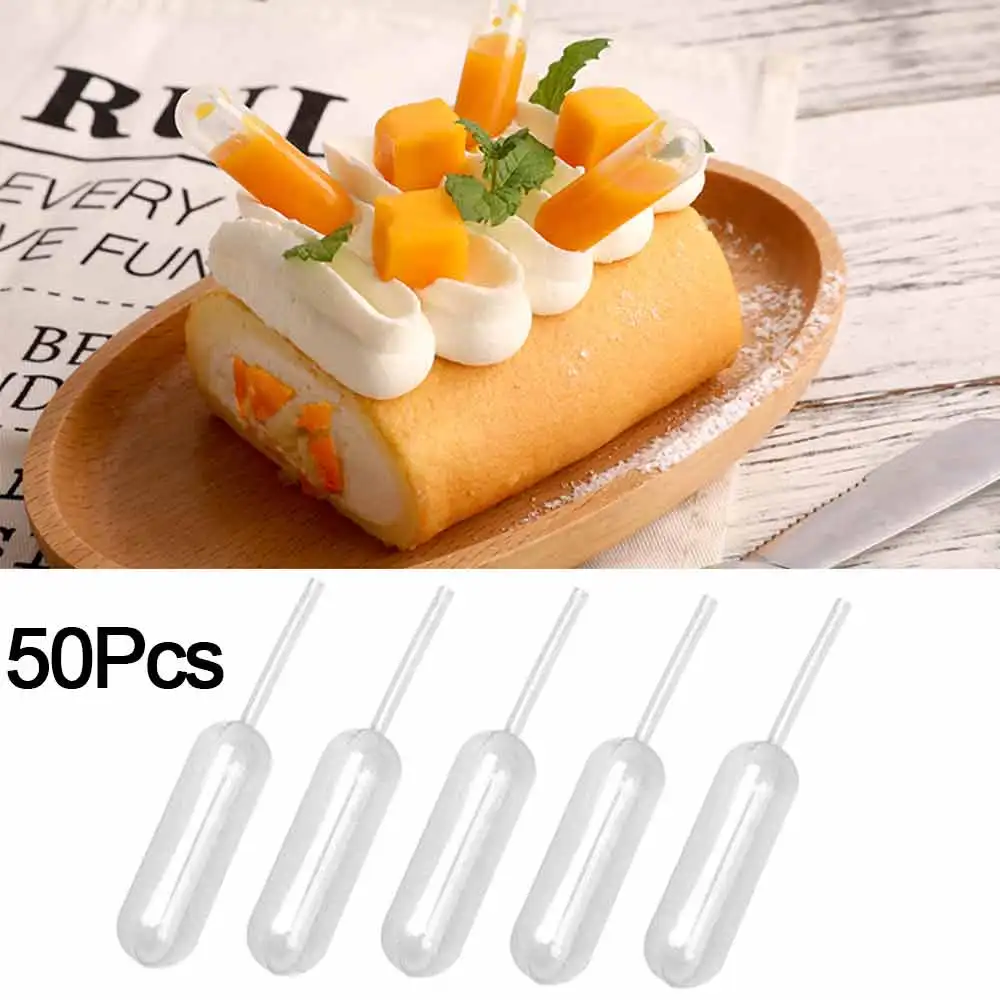 50pcs/ Pack 4ml Cake Ice Cream Injection Pipette Dropper Disposable
