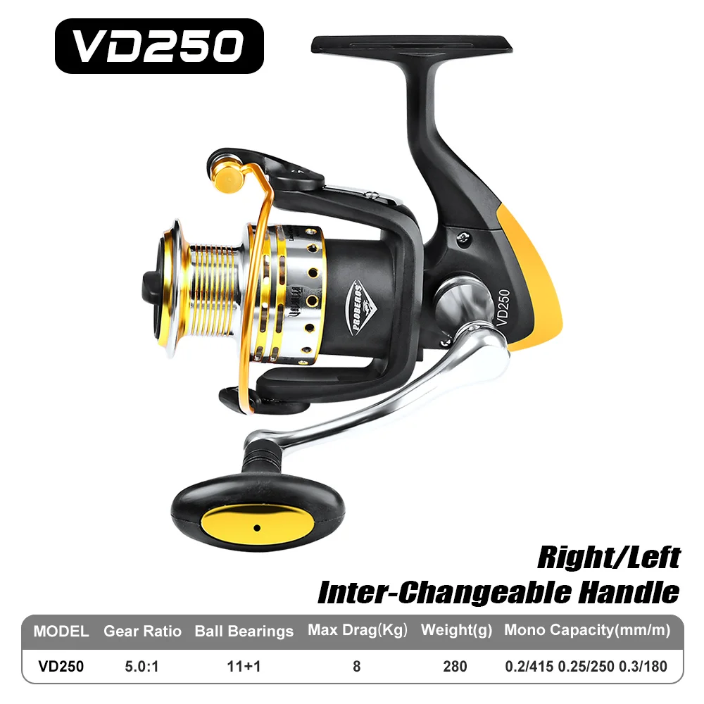 250 5.0:1 11+1BB Spinning Fishing Reel Max Drag 8-13kg Coil Spool Left or Right Hand Fishing Line Wheel Carp Spinning Reel - Цвет: 250