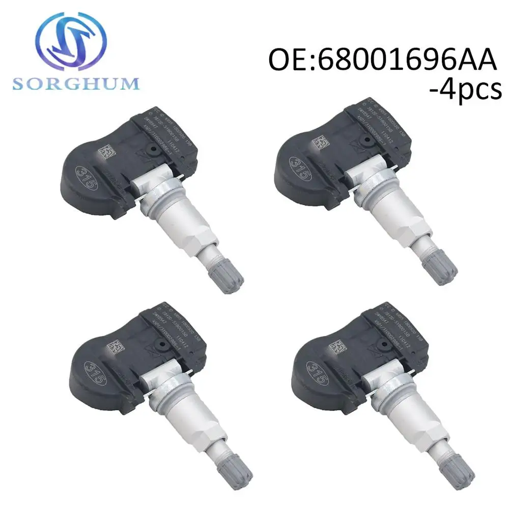 

4pcs 68001696AA Tire Pressure Sensors Fits For Mopar For Dodge For Jeep 68078861AA 56053030AB