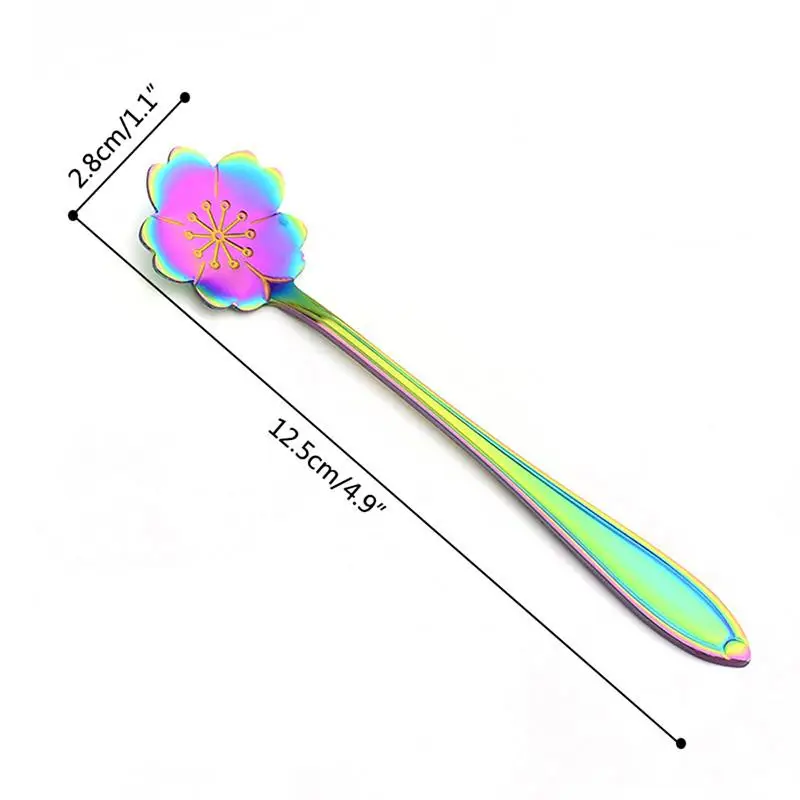 8 шт/лот цветочный дизайн чайная кофейная ложка из нержавеющей стали десертное Мороженое ложка для смешивания ложка перемешивание чайные ложки посуда для напитков