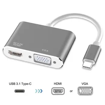 

USB C HDMI VGA Adapter Type C to HDMI 4K Thunderbolt 3 forHuawei Mate 20/P30 Pro Samsung Galaxy S10/S9/S8 USB C HDMI