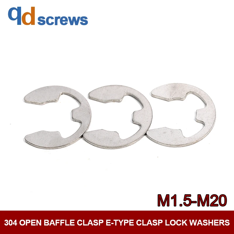 

304 M1.5M2.5M3M4M5M6M7M8M9M10M12M15M16M20 open baffle clasp E-type clasp washer Lock washers DIN6799