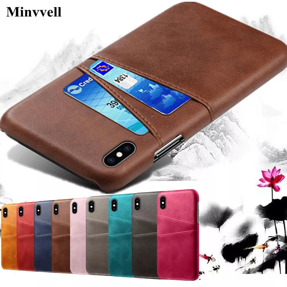 For iPhone 13 Pro MAX 12 min 11 Leather Card Holder Phone Case 7 8 Plus 6 6s X XR PU Leather Cover For iPhone XS MAX 5 5s SE floating waterproof phone case