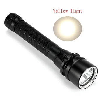 

New Waterproof 3x XM-L L2 Yellow Light LED Diving Flashlight Torch With Stepless dimming switch for Outdoor Under Water Sports