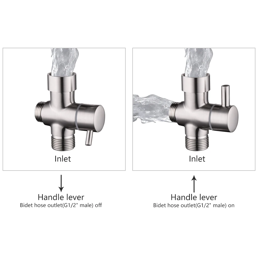 Ciencia Brass Chrome/ Brushed Nickel 3-way 7/8 or 15/16" Diverter for Toilet and Bidet Spray Set Valve Replacement Part