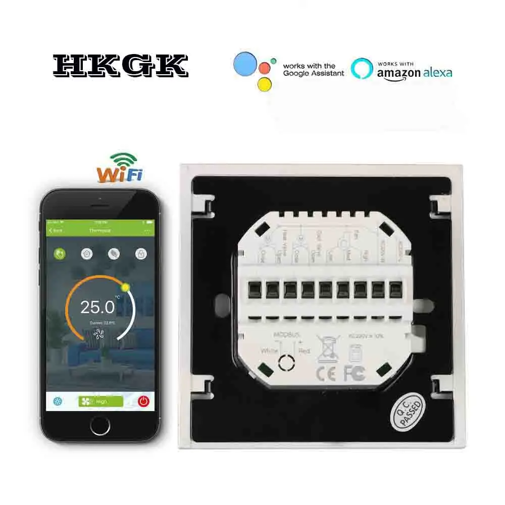 TUYA 95-240VAC 24v температура отопления охлаждения термостат WI-FI Американская классификация проводов 2р/4 P работает с Alexa Google home