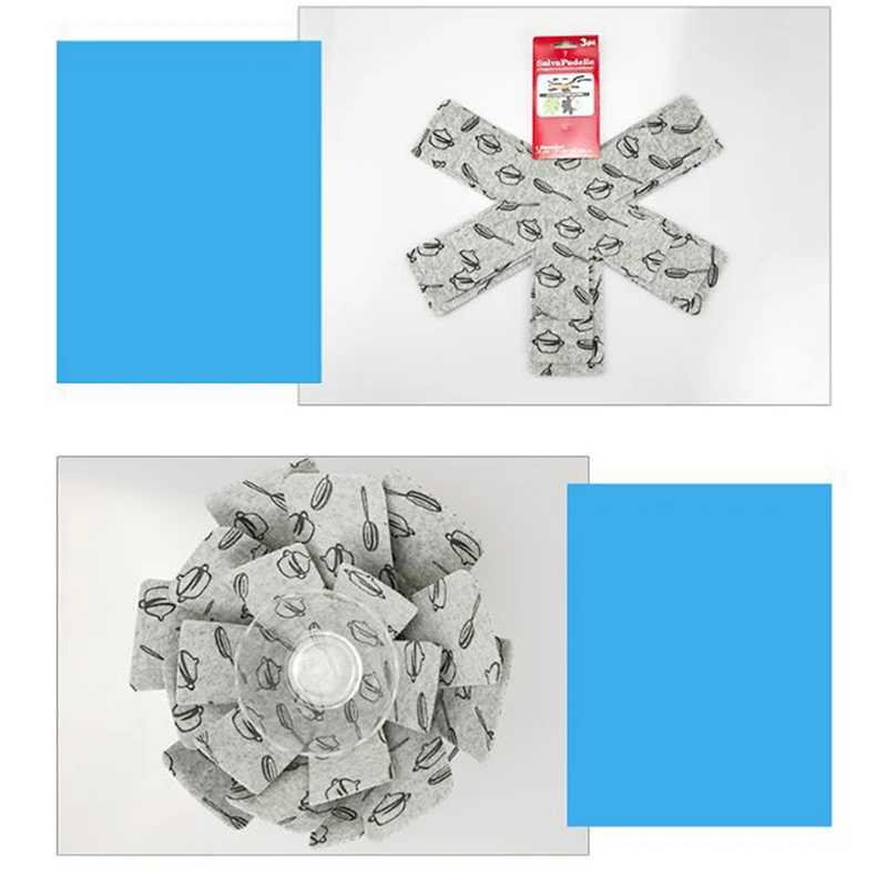 10pcs Non-woven Fabric Type Non-stick Pan Bottom Protection Pad 38cm Anti-hot Pad Heat Insulation Easy-to-clean Felt Pan Pad