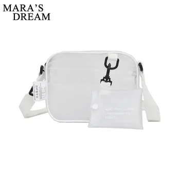 

Mara's Drea 2020 Hong Kong Style Transparent Matte Beach Small Square Bag Korean Simple Literary One Shoulder Slung Pouch